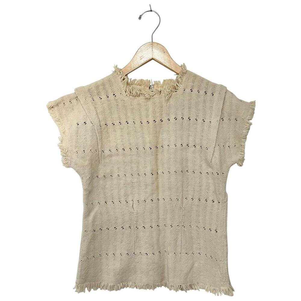 Women’s Vintage 40s 50s Top Martha Bolles Bozeman Montana Western Woven Cream